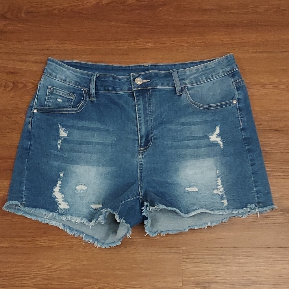 Distressed Denim Shorts